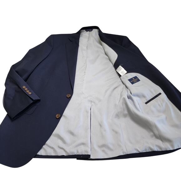 Brooks Brothers Mens Explorer Madison Fit Wool Blazer Suit Jacket Size 42R Blue - Picture 6 of 13